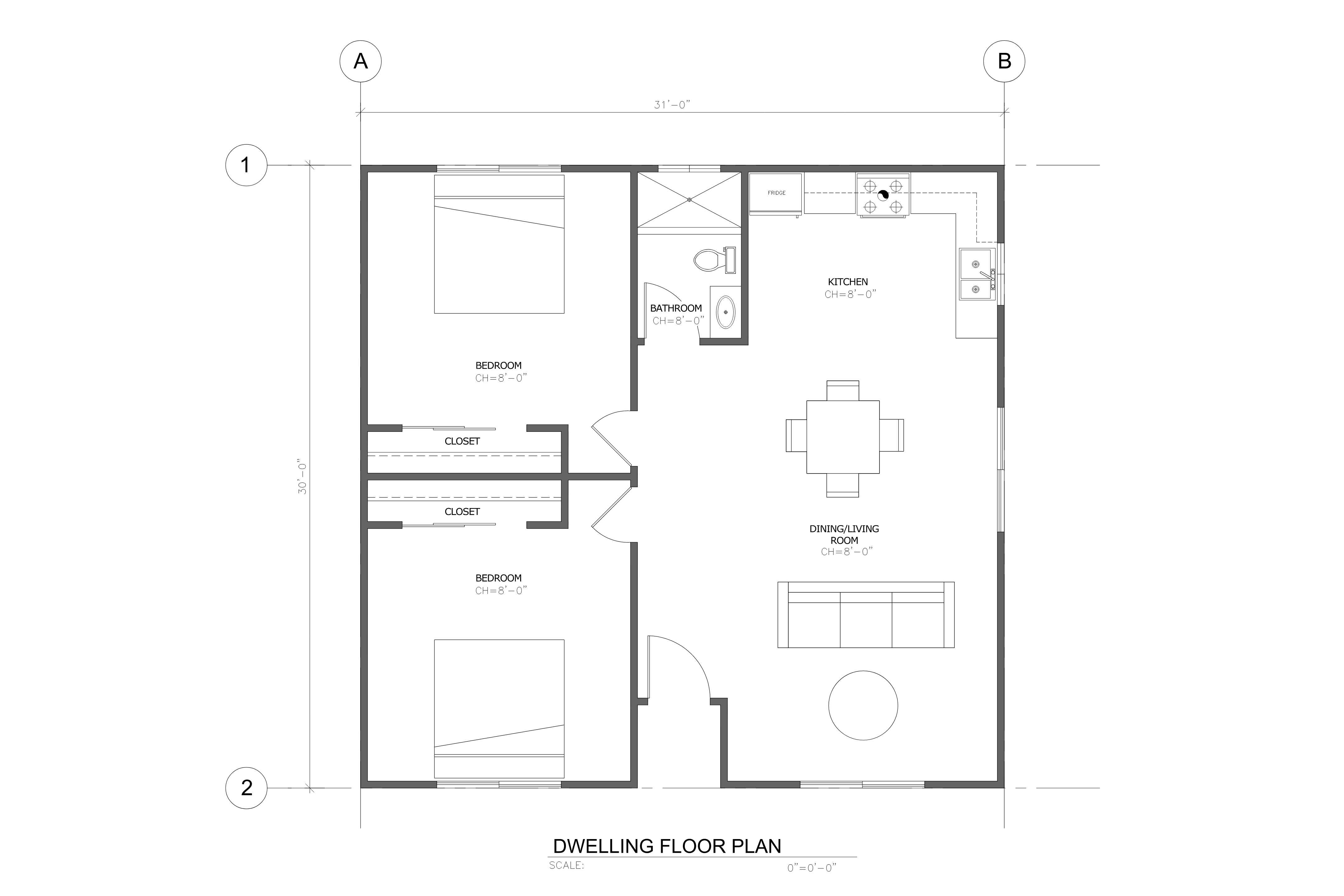 ADU floor plan drawing 1