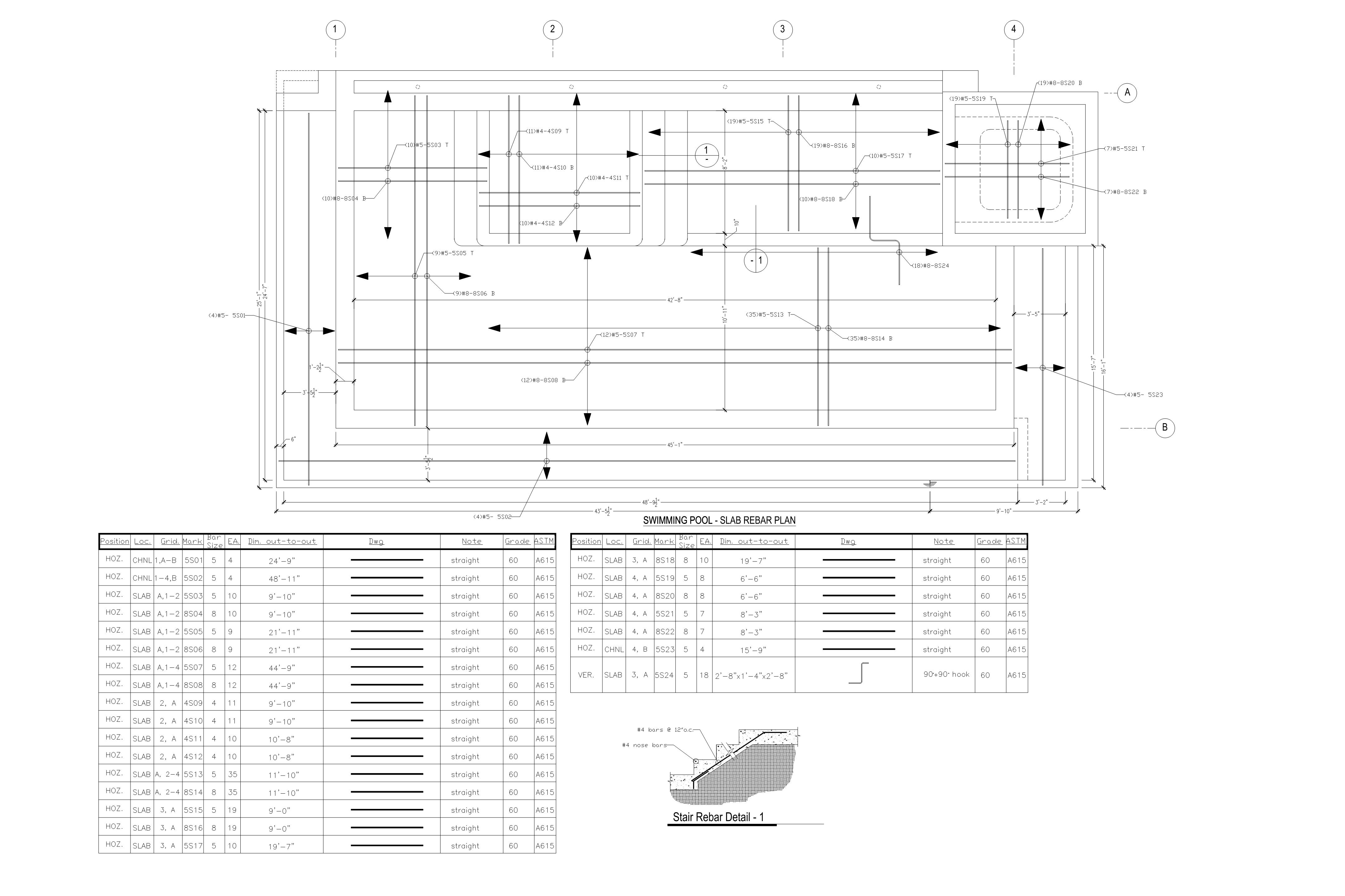 pool rebar shop drawing 2